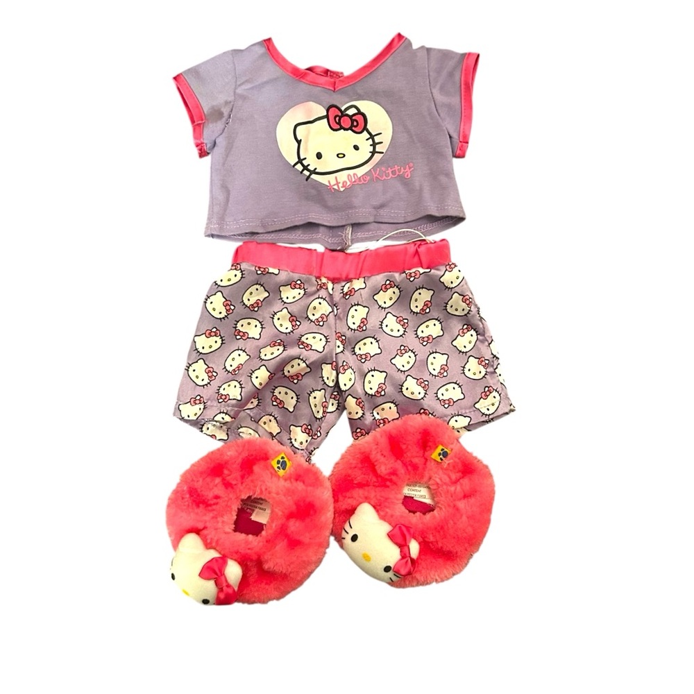 Build-A-Bear Hello Kitty PJ Set w/ Slippers — Purple Outfit